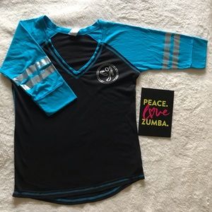ZUMBA Laces Out Football Tee Shirt Top